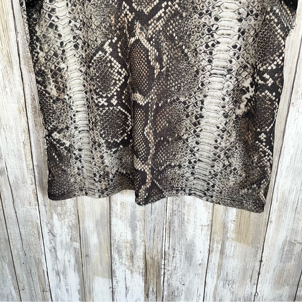 Zara Snake Print Lace Trim Cami Black Gray Satin Tank Top Lingerie Style Size S - Picture 4 of 5